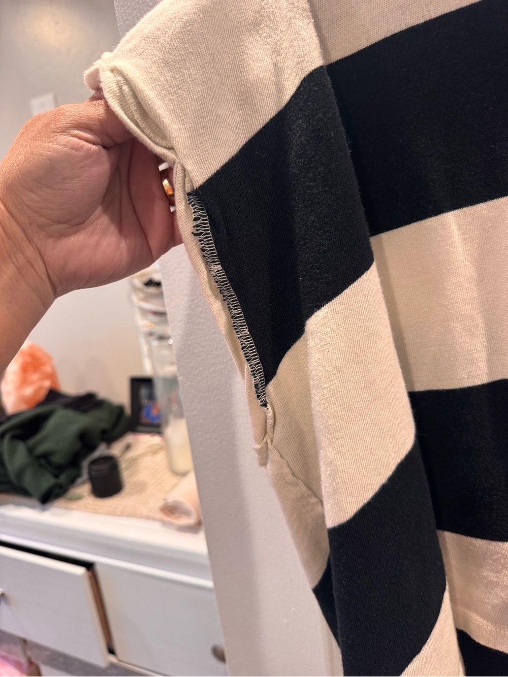 We The Free Black & Cream Striped Polo Knit - Picture 2 of 4